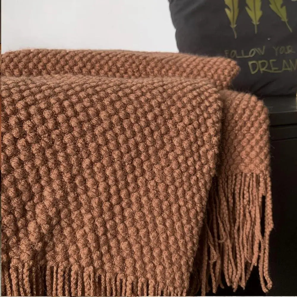 Lightweight Knitted Throw Blanket