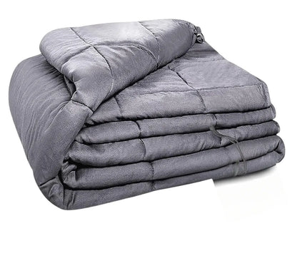 Quility 20 lb Queen Weighted Blanket, 60x80 Breathable Cotton Glass Bead Blanket for Adults, shown as a cozy 20 lb weighted blanket for restful sleep