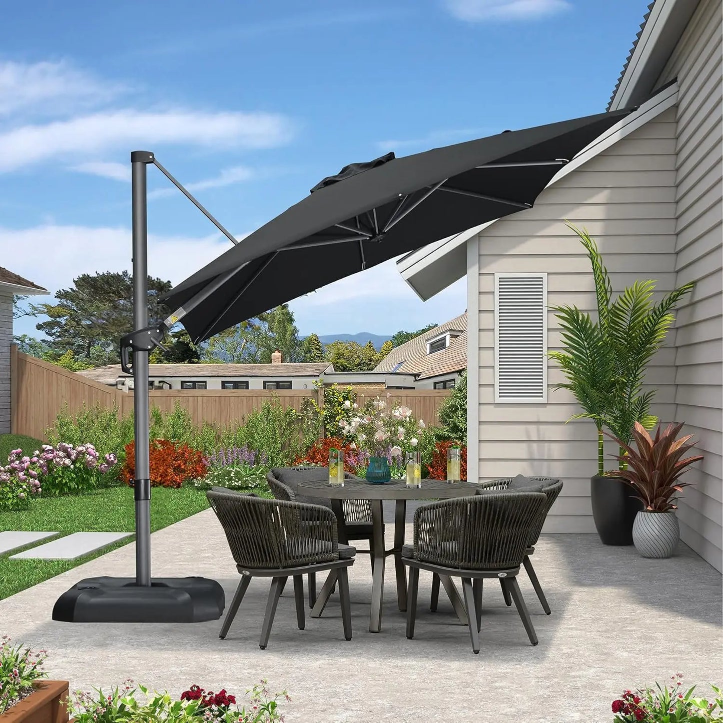 Outdoor All Aluminum Square Cantilever Umbrella