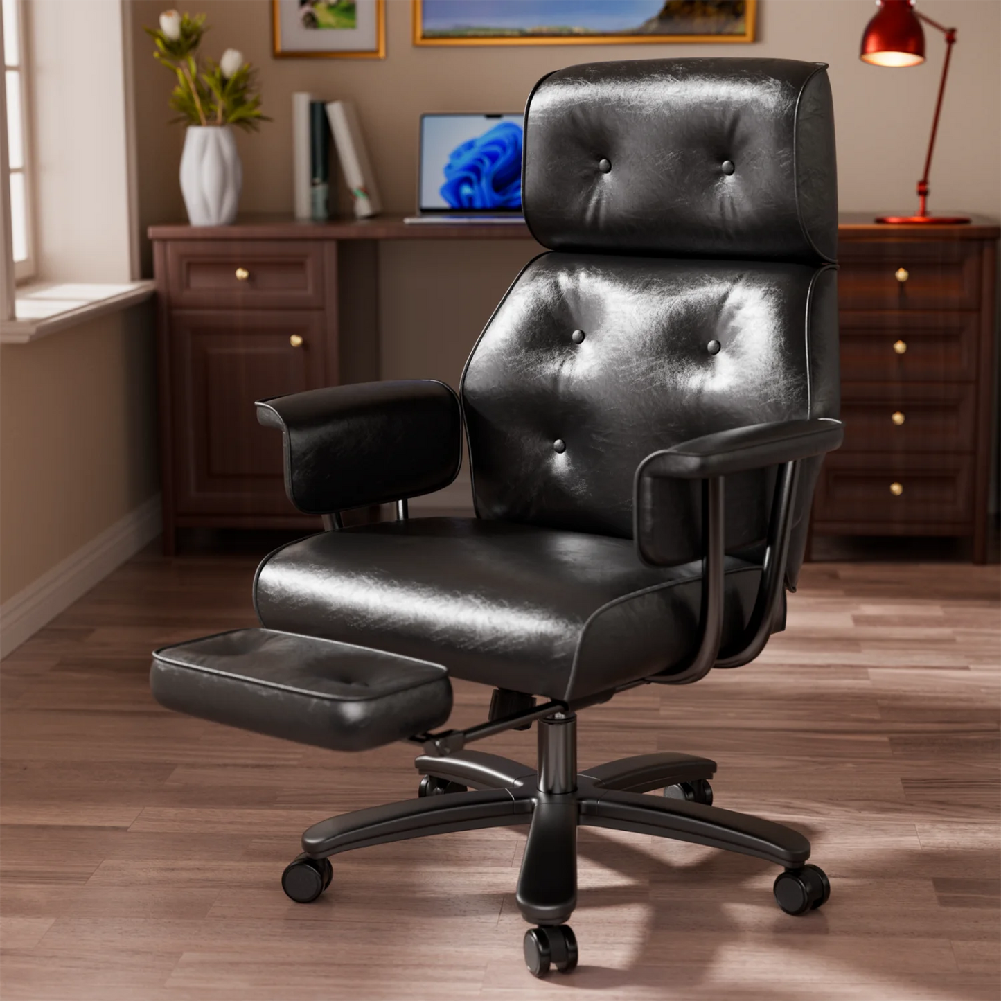 Executive Big & Tall Reclining Office Chair w/Footrest