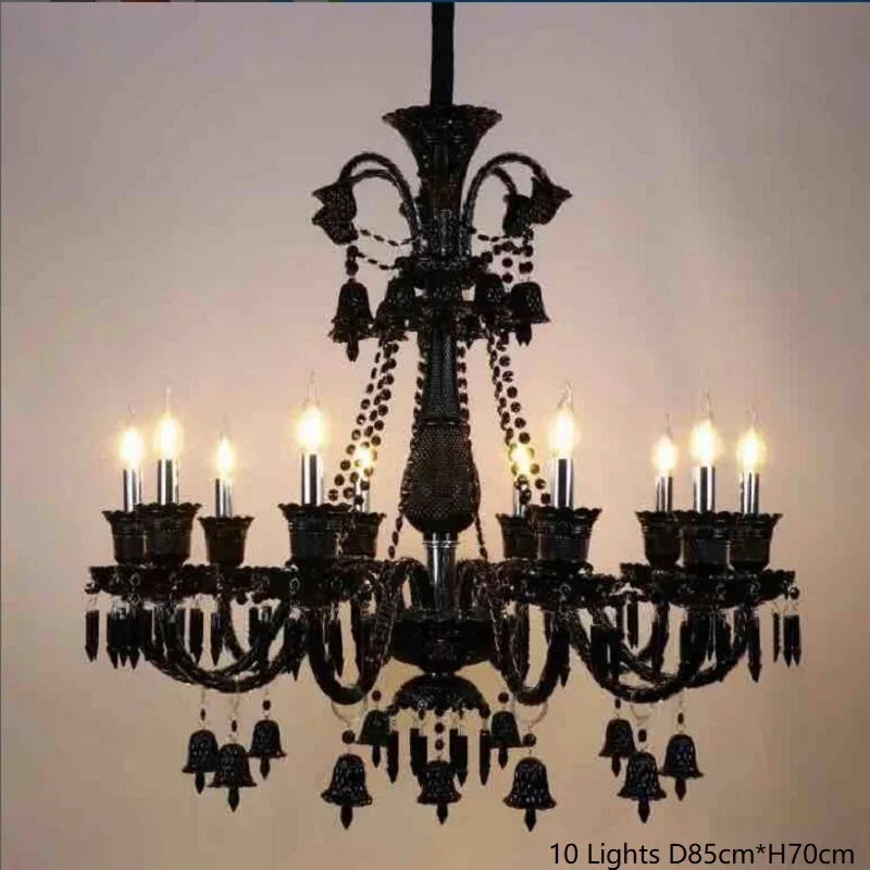 Luxurious Black Crystal Chandelier Lighting