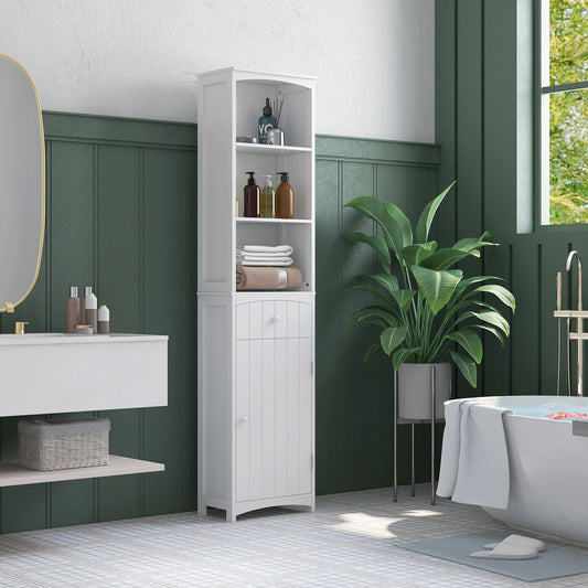 67" Tall Slim Bathroom Storage Cabinet 