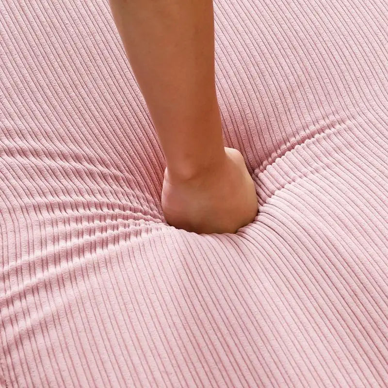 Multi-Functional Pink Letter Striped Corduroy Sofa Bed