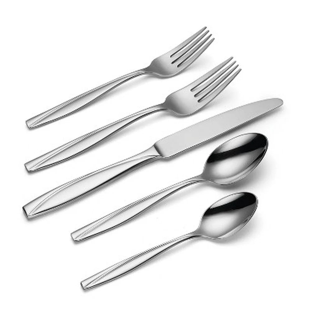 Modern Stainless Steel 20-Piece Flatware Set w/a Mirror Polished Finish