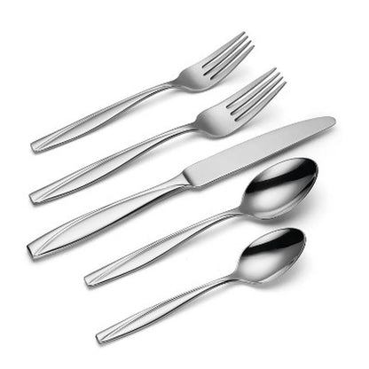 Modern Stainless Steel 20-Piece Flatware Set w/a Mirror Polished Finish