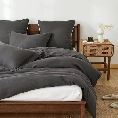 Unique Washed Linen Euro Pillow Sham-Set of 2