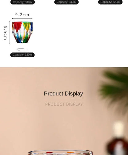 "The Rainbow Glossy" Handmade Lead-free Crystal Glass Whiskey Glass