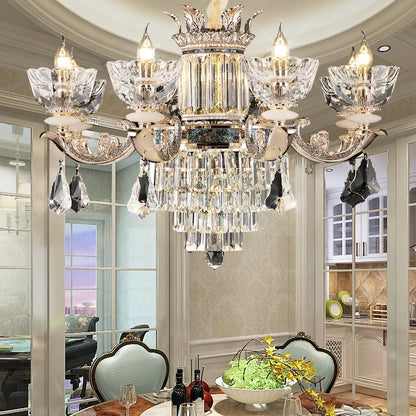 Traditional European Aesthetic Style Chain Pendant Crystal Chandelier 