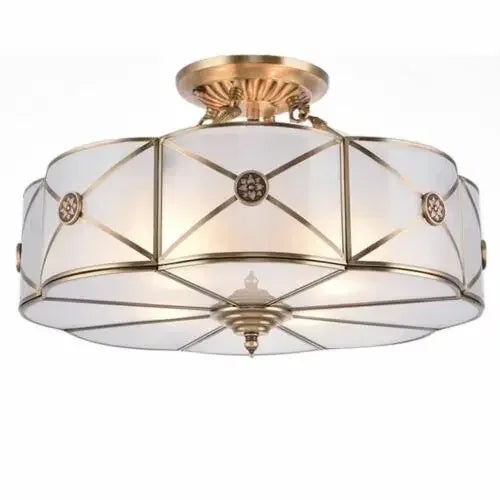 Luxury Hanging Pendant Chandelier w/Handmade Glass Lampshade