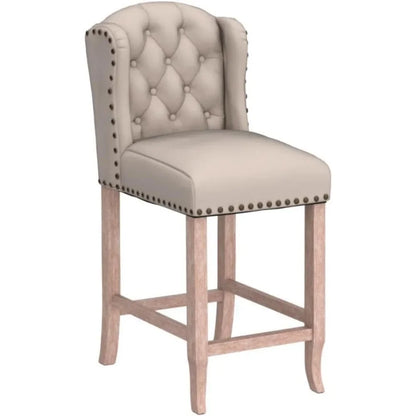 26" Tufted Upholstered Counter Height Bar Stool