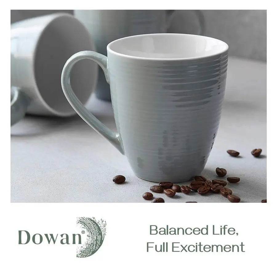 Stylish design of Set of 6 Modern Gray Ceramic Coffee Mugs - perfect ceramic coffee mugs set for daily use.