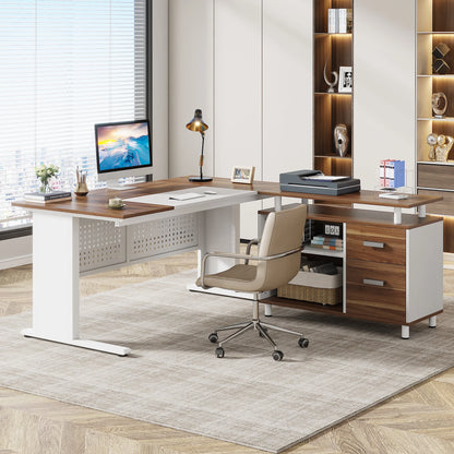 Modern 63" Executive Versatile L-shaped Desk