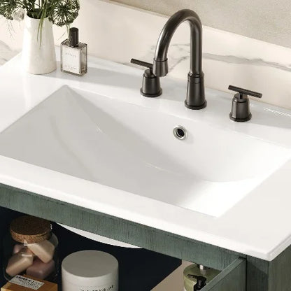 American Retro Style 30" Bathroom Vanity w/Separate Ceramic Sink