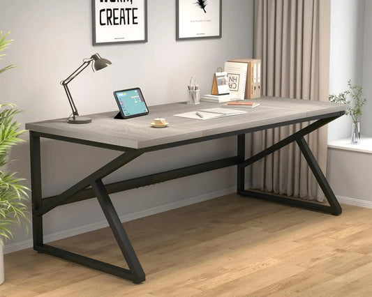 Large Industrial Style Home Office Double Computer Desk