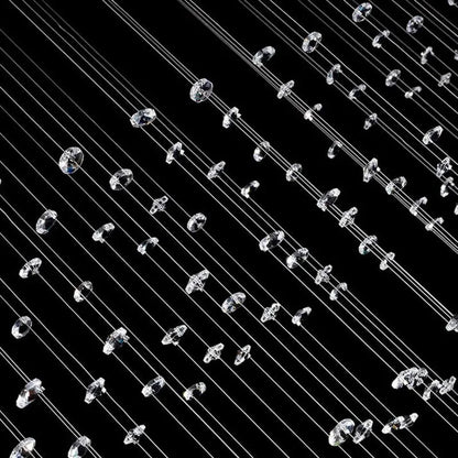 Modern 6-Light K9 Crystal Raindrop Chandelier