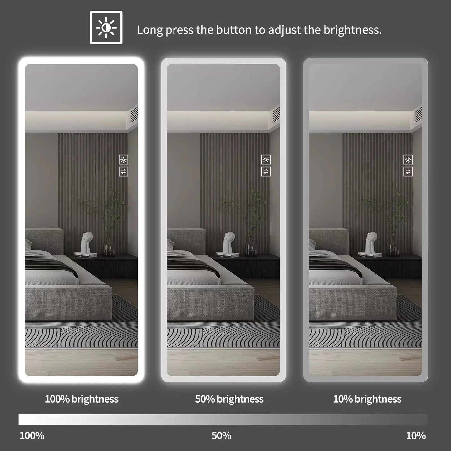 Artsy & Modern 65" Tall LED Lamp Full Length Mirror