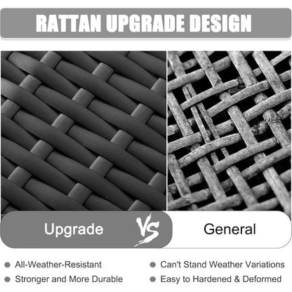 Modern 15-piece Black Outdoor Patio Furniture Set w/Fire Pit Table