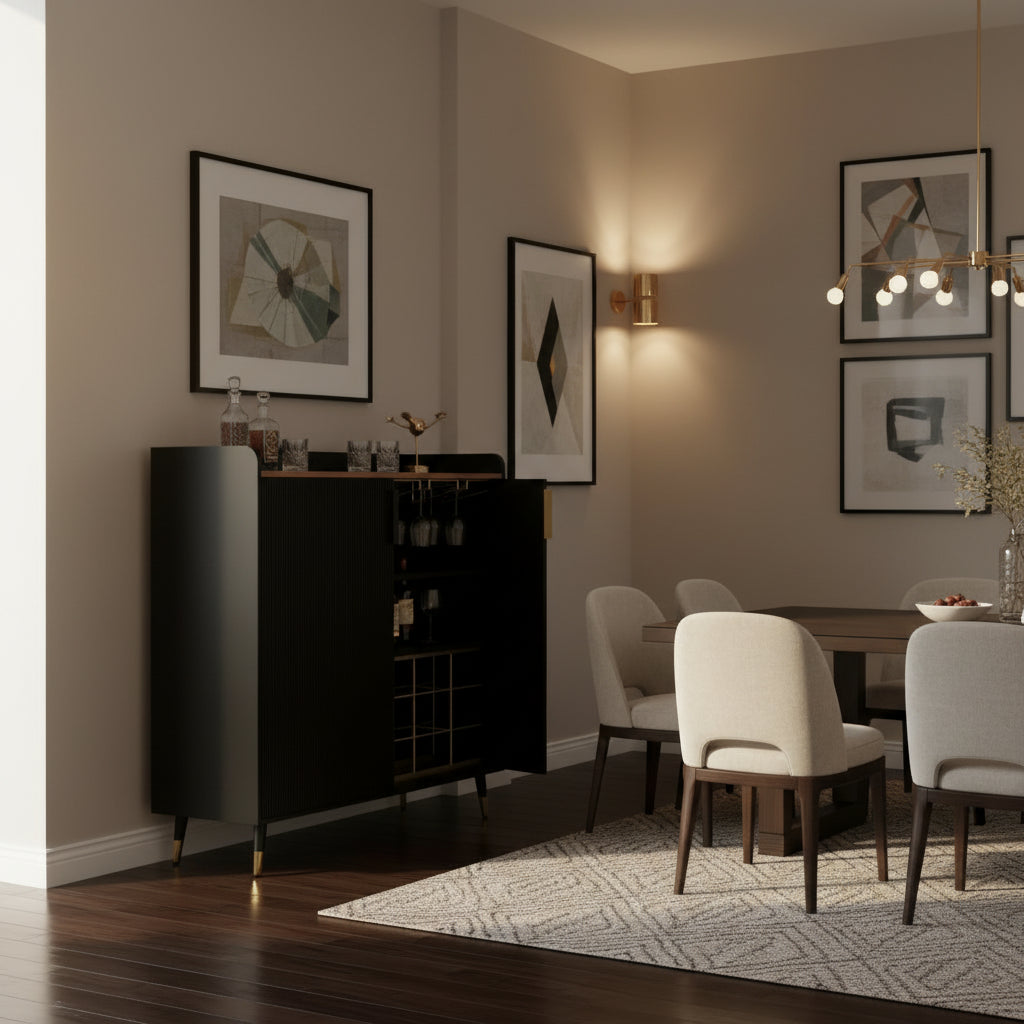 Detailed image of the Modern Wall-Mounted Wine Rack, highlighting its minimalist style and durable construction.