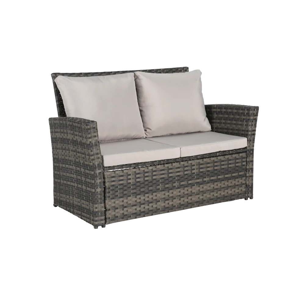 4-Piece Outdoor Modular Rattan Wicker Patio Set