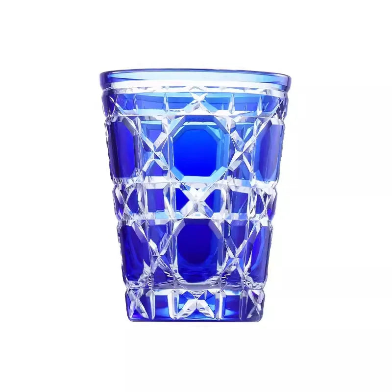 Elegant Hand-Carved 6-Piece Cut-Crystal Tumblers Set, perfect as a sophisticated addition to any kitchen.