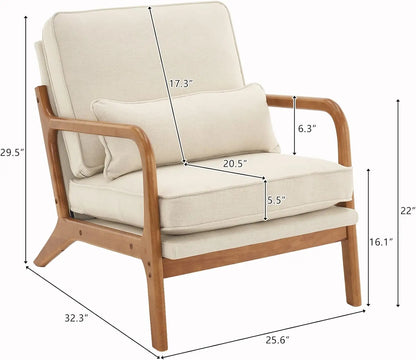 Mid-century Modern Upholstered Accent Chair(Set of 2)