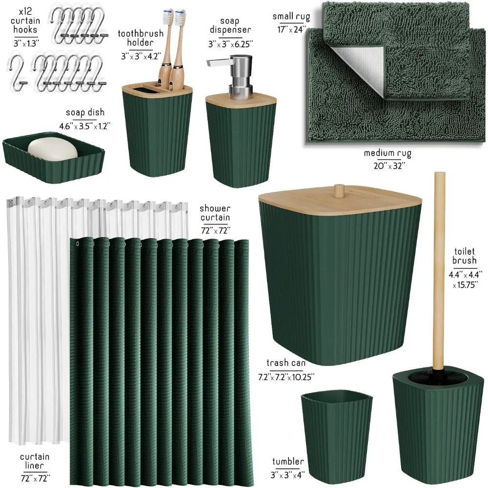22 Piece Bathroom Accessories Set in 8 Colors