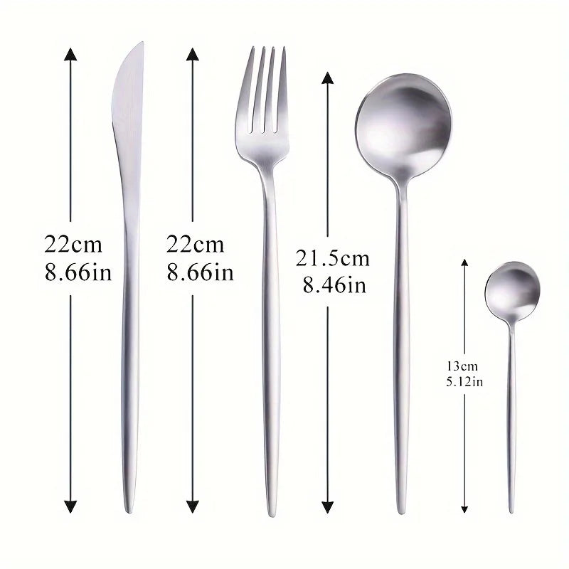 24-Piece Modern Silverware/Flatware Set for 6