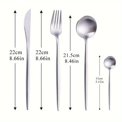 24-Piece Modern Silverware/Flatware Set for 6