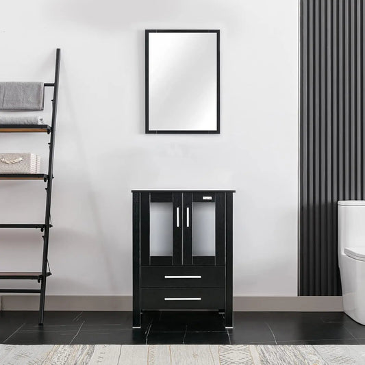 24" Modern Black Stand Cabinet w/out Sink