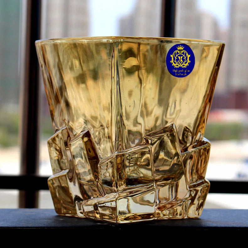 European Style Grotesque Golden Crystal Whisky Glasses