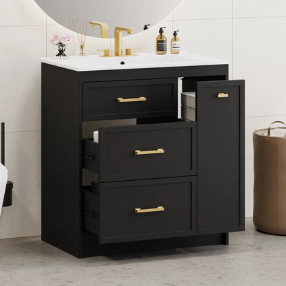 Classic 30" Bathroom Vanity Set w/Premium Ceramic Sink