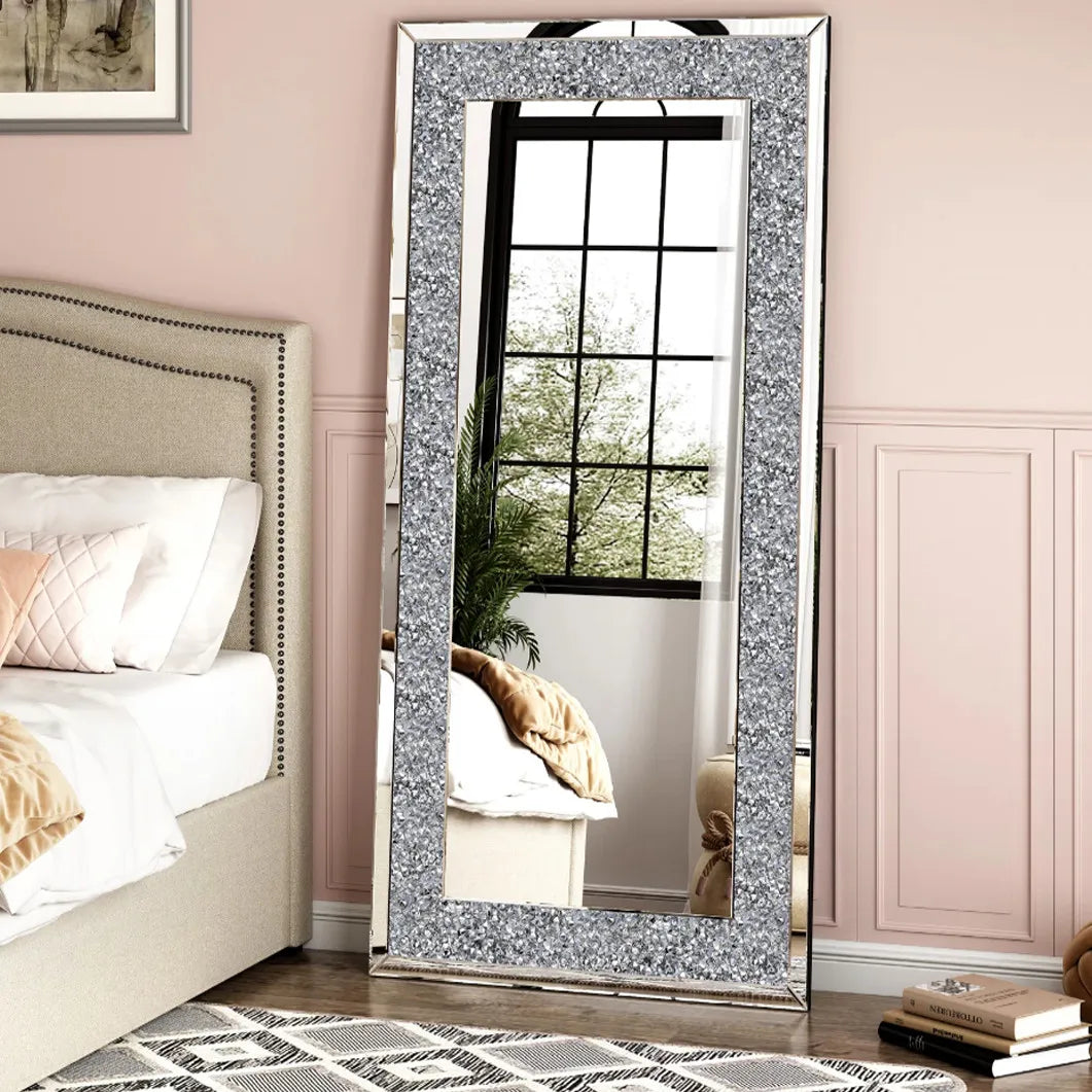 Decorative & Charming 47.2" Tall Full Length Crushed Glass Wall Mirror