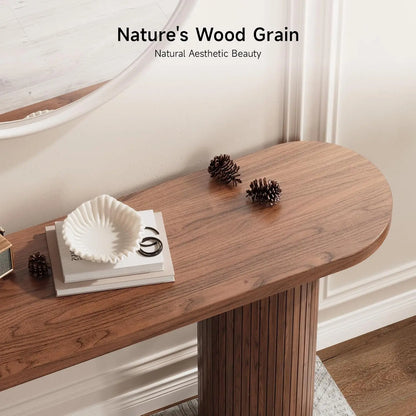 55" Fluted Entryway Table~Wood Console Table