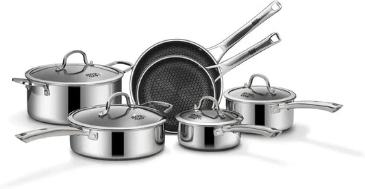 10-Piece Hybrid Stainless Steel Induction Cookware Set