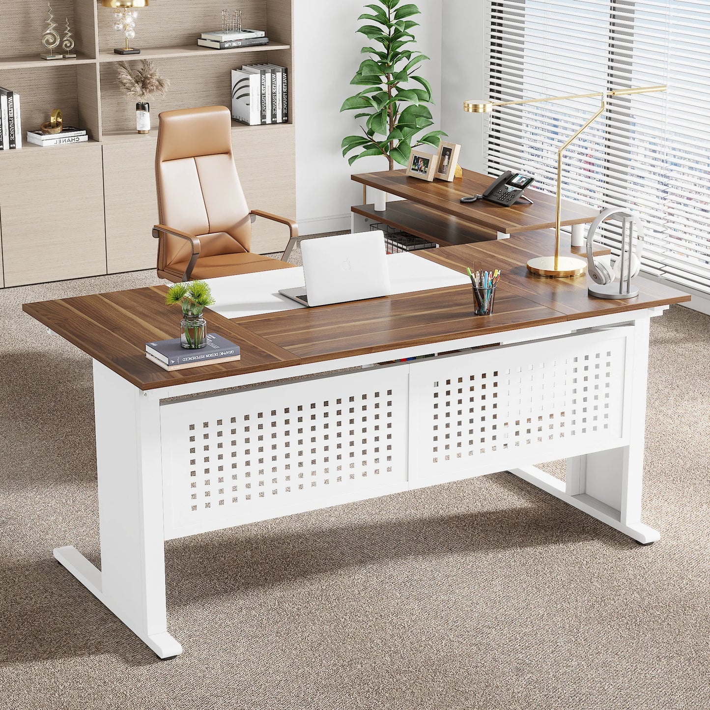 Modern 63" Executive Versatile L-shaped Desk