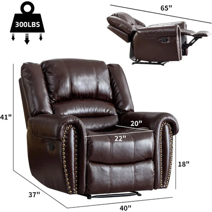 Classic & Traditional Brown Leather Recliner