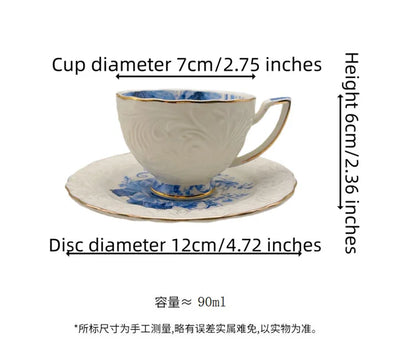 Exquisite Afternoon Tea Coffee Cup & Saucer Sets w/Gold Trim