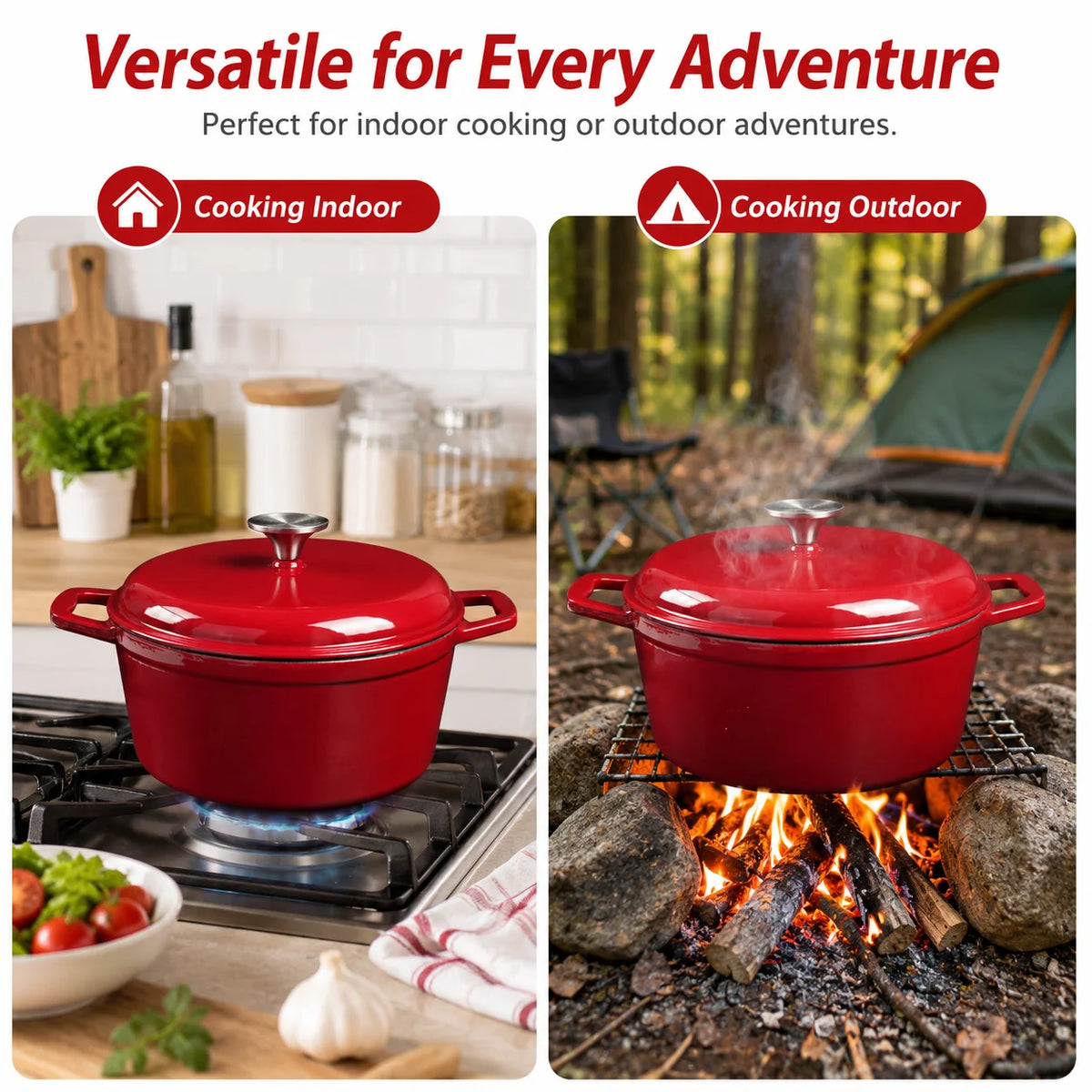 4.75-Quart Enameled Cast Iron Dutch Oven with Lid, Induction & Oven Safe — enameled cast iron dutch oven with sturdy side handles