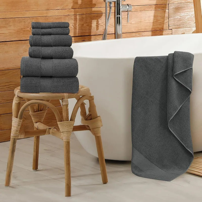 Ultra Plush Bamboo Viscose Bath Towels ~ 6 Piece Set