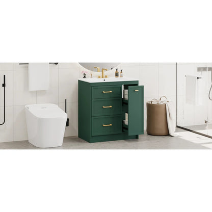 Classic 30" Bathroom Vanity Set w/Premium Ceramic Sink