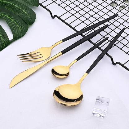 Modern 24-Piece Stainless Steel Tableware for 6
