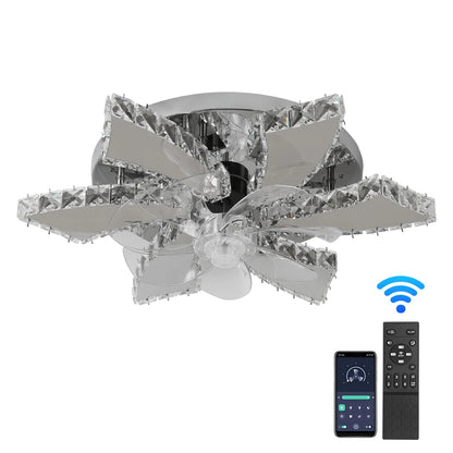 Modern Crystal LED Ceiling Fan Light/Decor Fixture