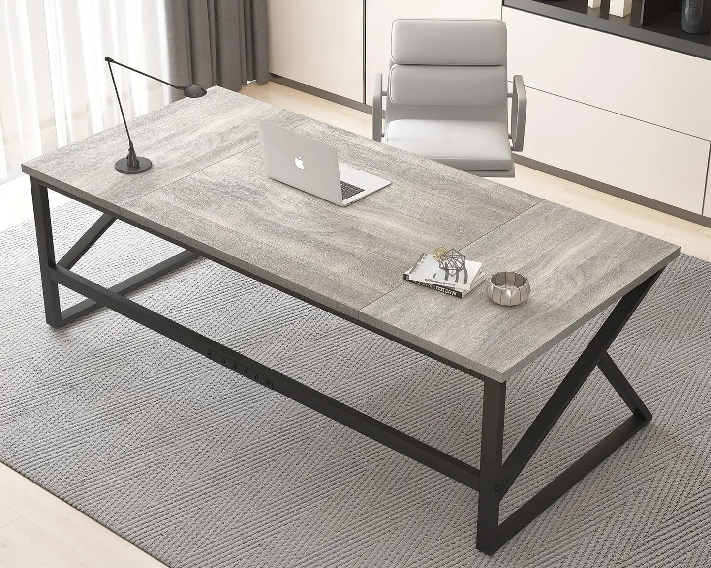 Large Industrial Style Home Office Double Computer Desk