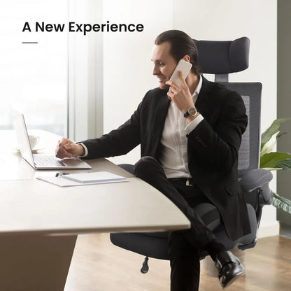 Smooth 360° swivel and silent rolling casters of the 400lb High Back Office Chair, perfect for easy movement around your home office.