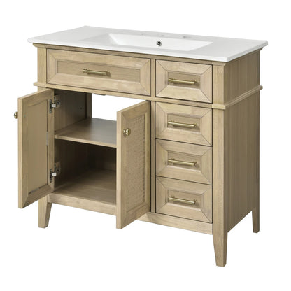 Classic & Elegant 36" Bathroom Vanity with Ceramic Sink