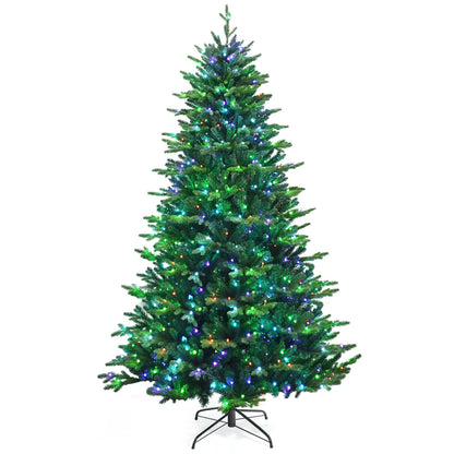 Pre-lit 8' Artificial Christmas Tree w/15 Preset Modes