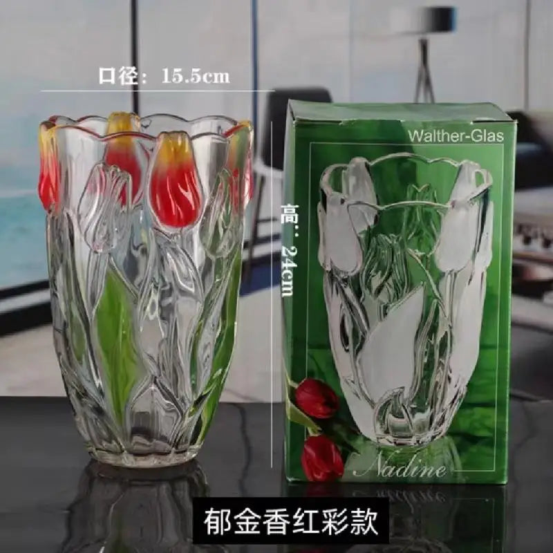 Modern/European Style Decorative Crystal Glass Flower Vase 