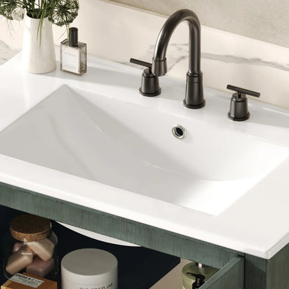 American Retro Style 30" Bathroom Vanity w/Separate Ceramic Sink
