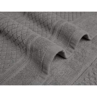 22x34 Cotton Bath Mats, 2-Pack Grey Jacquard Quick-Dry