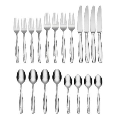 Modern Stainless Steel 20-Piece Flatware Set w/a Mirror Polished Finish